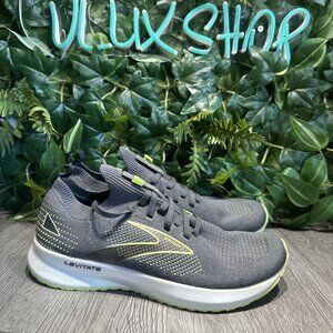 Men’s Brooks Levitate 5 Knit Gray Green Running Shoe 9 Stealthfit SAMPLE